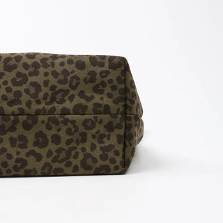 Leopard suede shoulder bag