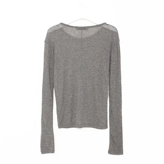 See-through slim long-sleeved T-shirt