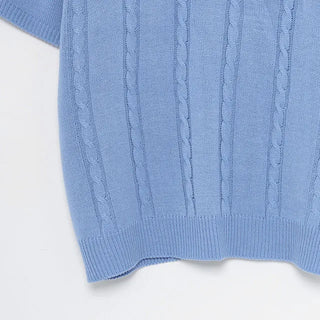 Twisted short-sleeved knit