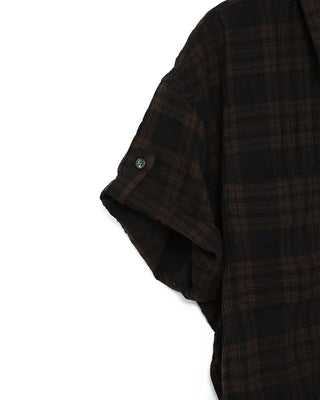 (Unisex) Check Roll-Up Short-Sleeve Shirt