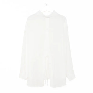 Back button sheer shirt