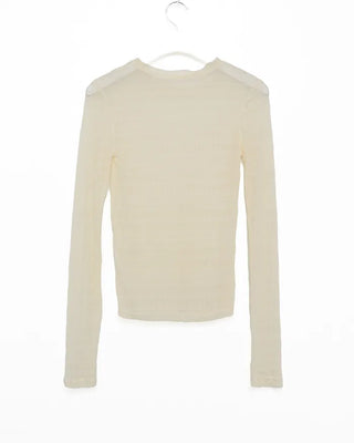 Patterned sheer layered long-sleeved T-shirt