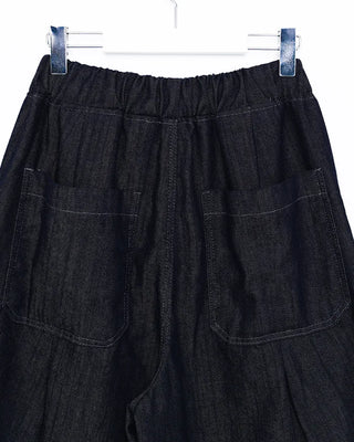 (Unisex) Pleated Wide Denim Bermuda Shorts