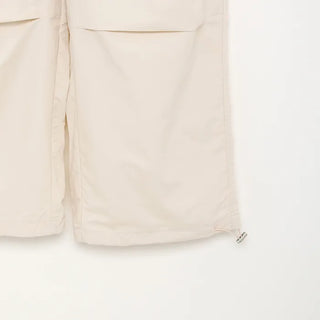 (Unisex) Nylon Wide-Leg Pants with Elastic Waistband
