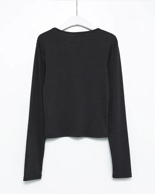 Round neck loose long-sleeve T-shirt