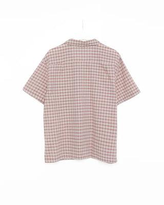 Checked embroidered short-sleeved shirt