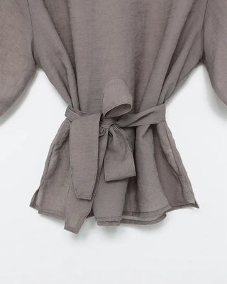 High-neck sheer blouse