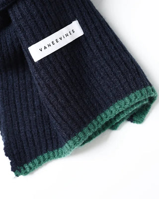 Color-blocked ribbed scarf