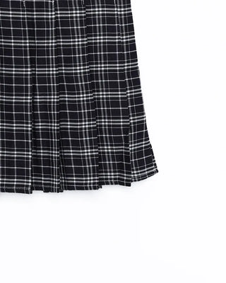 Checked pleated mini skirt