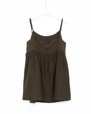 Back-button sleeveless blouse