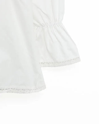 Drawstring Long Puff Sleeve Blouse