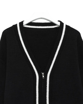 Two-tone cardigan and shorts set