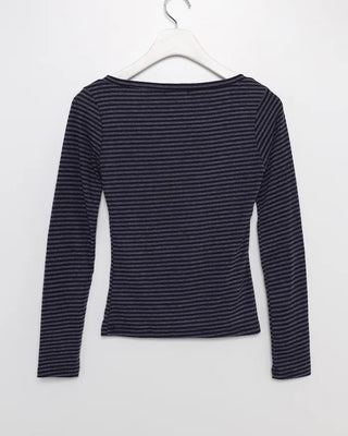 Striped boat neck t-shirt