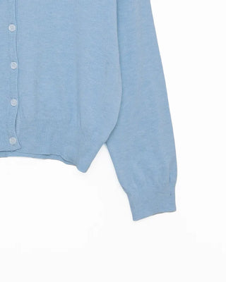 Ribbed Point Round Neck Cardigan