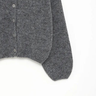 Loose-fitting button-up wool cardigan
