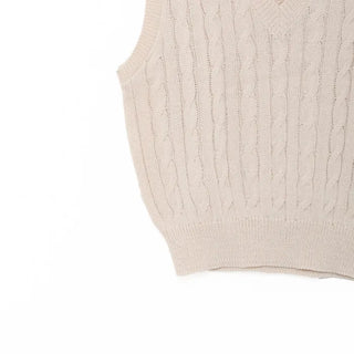 Twist V-neck knit vest