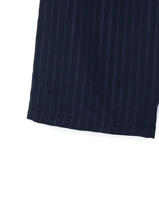 Suede stripe elastic waist pants