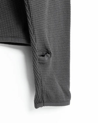 Diagonal Button Waffle Cotton Hoodie