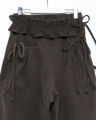 Gathered Belt Set Unique Pocket Peach Cotton Pants