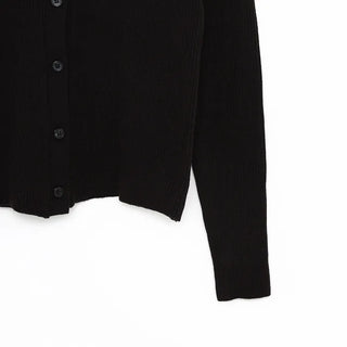 V-neck ribbed cardigan