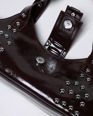Studded Ribbon Shaped Shoulder Bag
