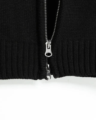 (Unisex) Knit Cardigan with Diagonal Zipper
