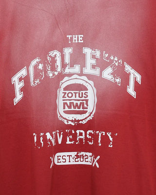 Unisex Lettering Washed Short-Sleeve T-Shirt