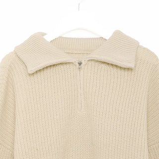 Half-zip ribbed knit