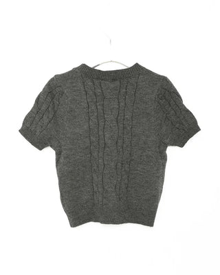 Pearl Cable Knit Short Sleeve Knit