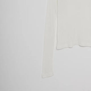 Round neck sheer long T-shirt