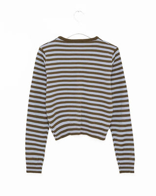 Two-tone striped cardigan