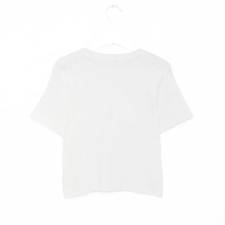 Heart-punched short-sleeved T-shirt