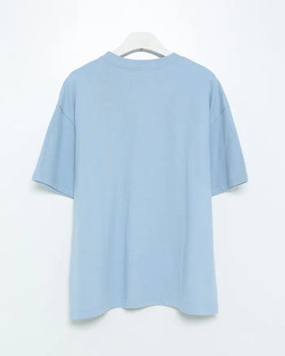 Color lettering cropped short-sleeved T-shirt