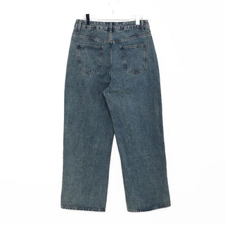 Buckle waist denim pants