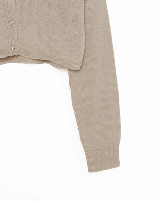Round neck crop cardigan