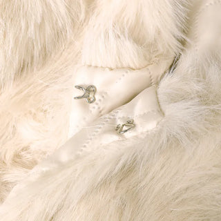 Round neck fur jacket