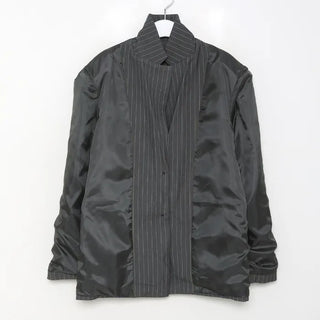 Striped Shoulder Pad Oversized Jacket
