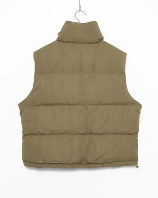 High-neck flap pocket faux down vest