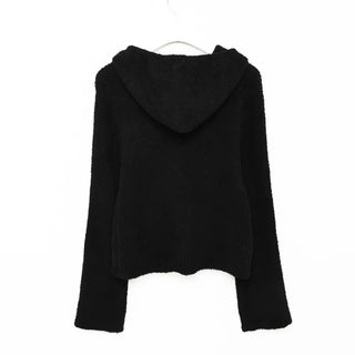2-way Boucle Zip-Up Hooded Parka