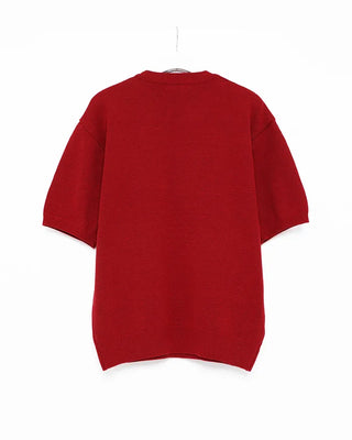 (Unisex) Heart Lettering Short-Sleeve Knit