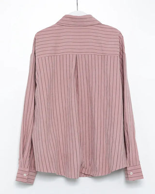 Drop-shoulder double pinstripe shirt