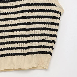 Striped knit sleeveless knit