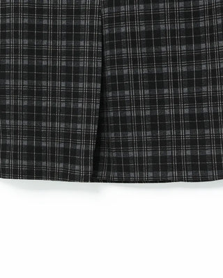 H-line check long skirt