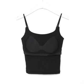Ribbed camisole with built-in cups
