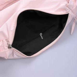 Ribbon Shirring Shoulder Bag