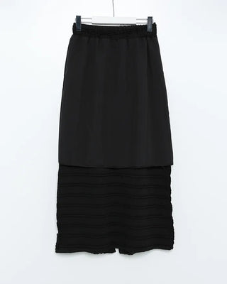 Frilled elastic waist long skirt