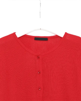 Basic Rib Round Neck Cardigan