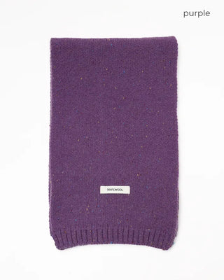 Melange knit wool scarf