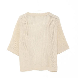 Ribbon Half-Sleeve Cardigan
