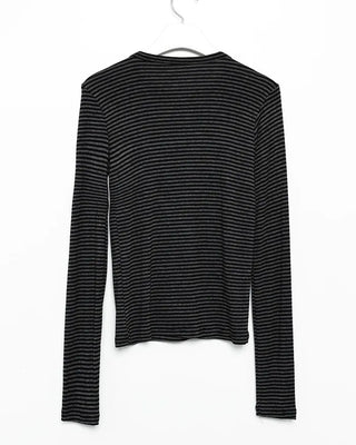 Round neck striped long-sleeve T-shirt